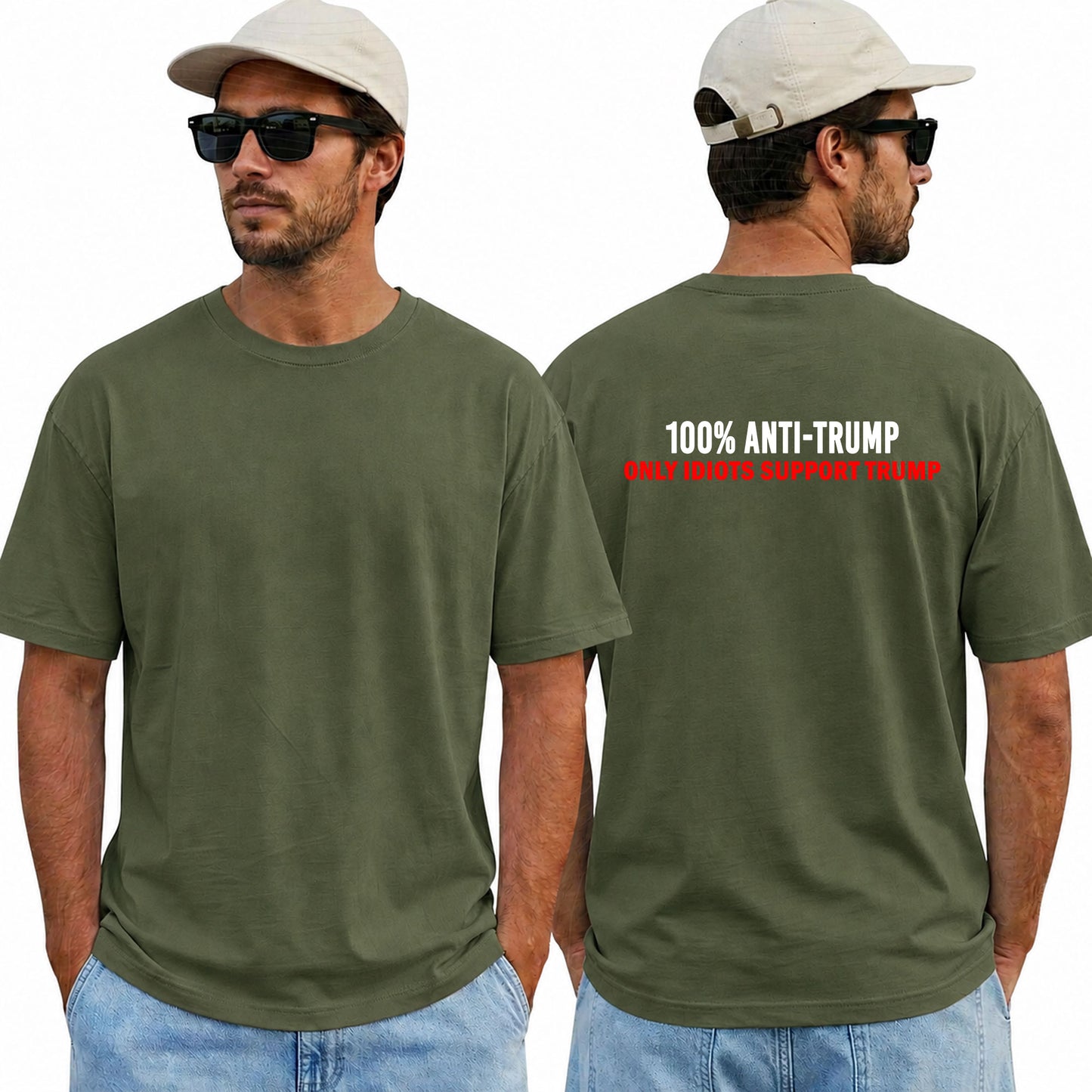 One Hundred Percent Anti Trump Shirt Funny Political Graphic Tee Protest Gift For Adults