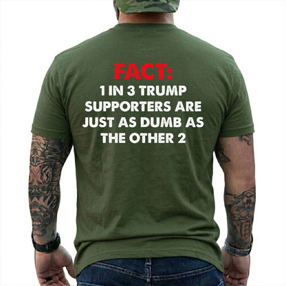 One In Three Trump Supporters Are Just As Dumb As The Other Two Shirt Funny Anti Trump Political Graphic Tee Protest Gift For Adults