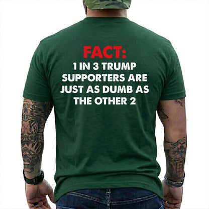 One In Three Trump Supporters Are Just As Dumb As The Other Two Shirt Funny Anti Trump Political Graphic Tee Protest Gift For Adults