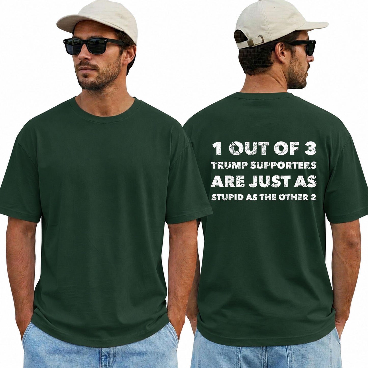 One Out Of Three Trump Supporters Are Just As Stupid As The Other Two Shirt Funny Anti Trump Political Graphic Tee Protest Gift For Adults