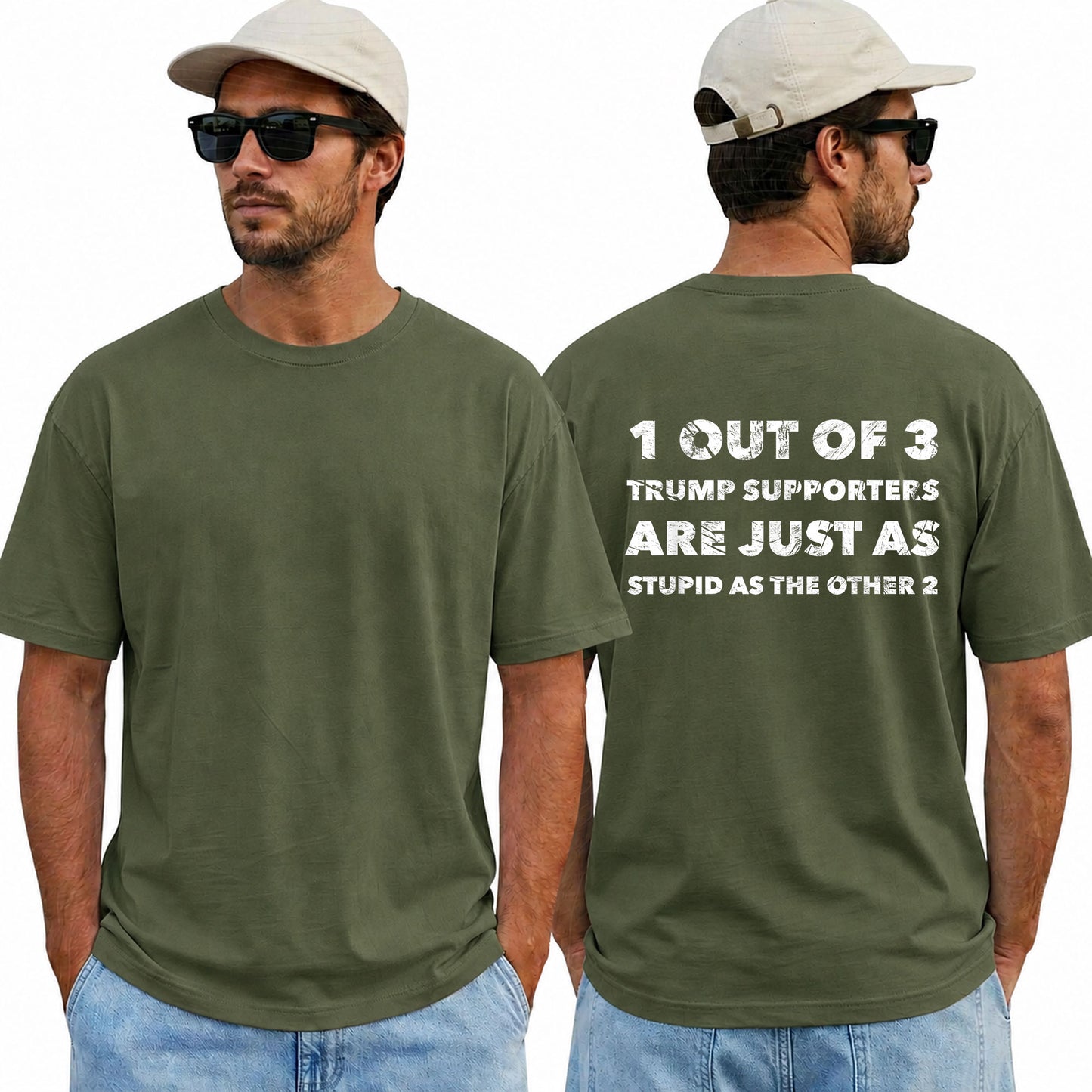 One Out Of Three Trump Supporters Are Just As Stupid As The Other Two Shirt Funny Anti Trump Political Graphic Tee Protest Gift For Adults