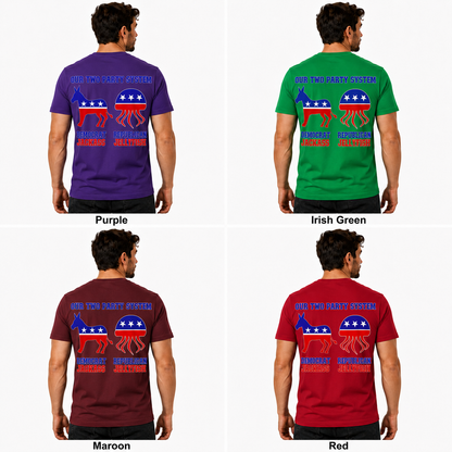 Our Two Party System Shirt Funny Political Humor Graphic Tee Bipartisan Satire Gift For Adults