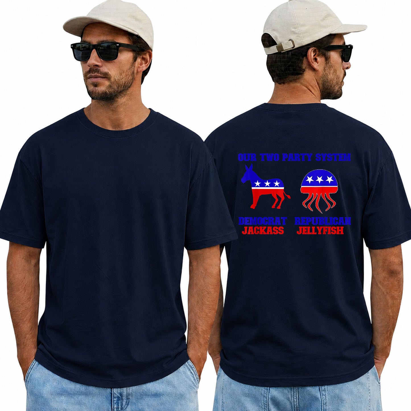 Our Two Party System Shirt Funny Political Humor Graphic Tee Bipartisan Satire Gift For Adults