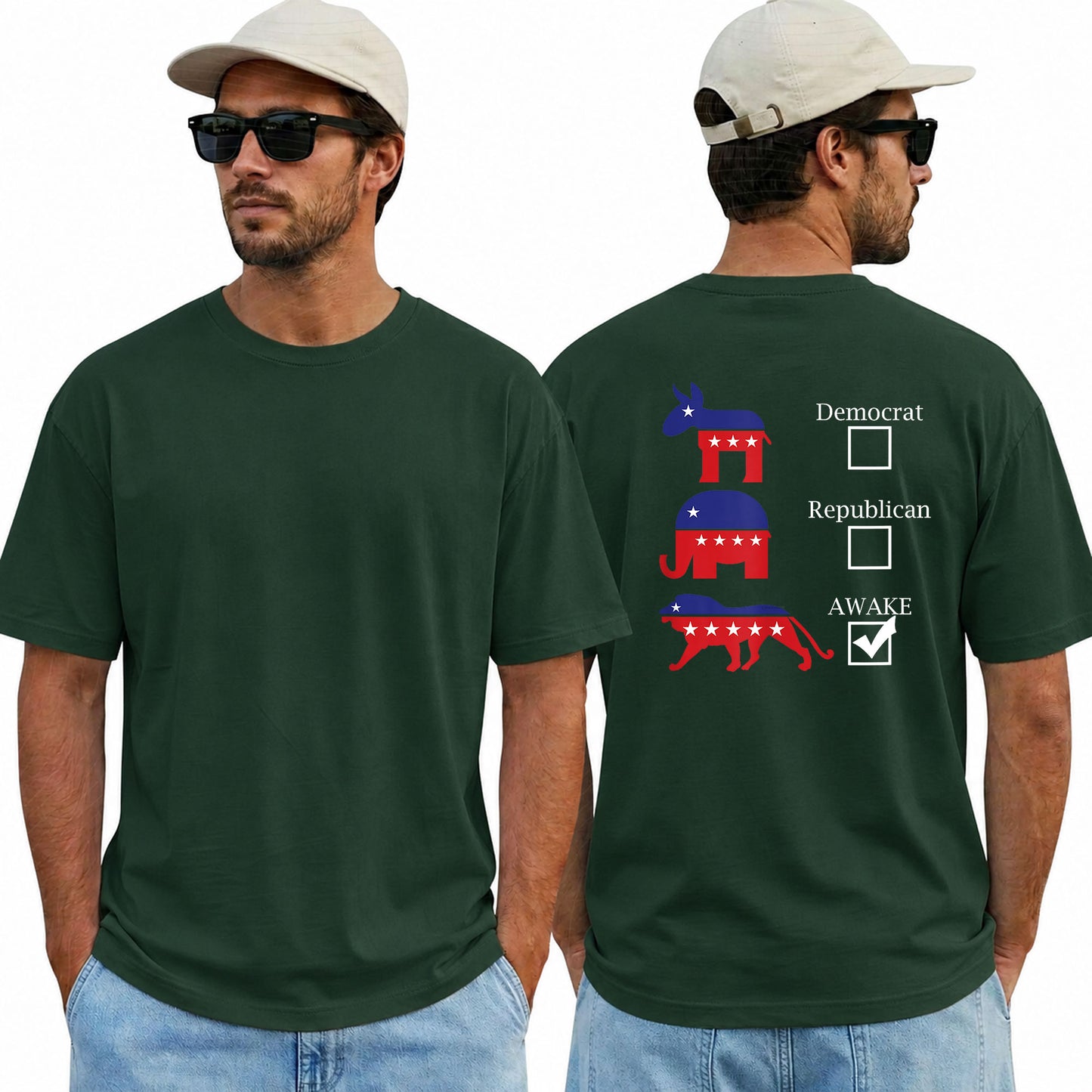 Political Parties Awake Shirt Funny Anti Woke Patriotic Graphic Tee Freedom Gift For Adults