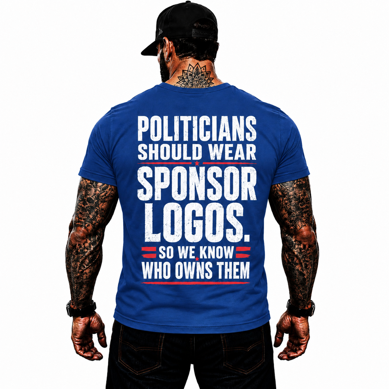 Politicians Should Wear Sponsor Logos Shirt Funny Political Graphic Tee Freedom Protest Gift For Adults