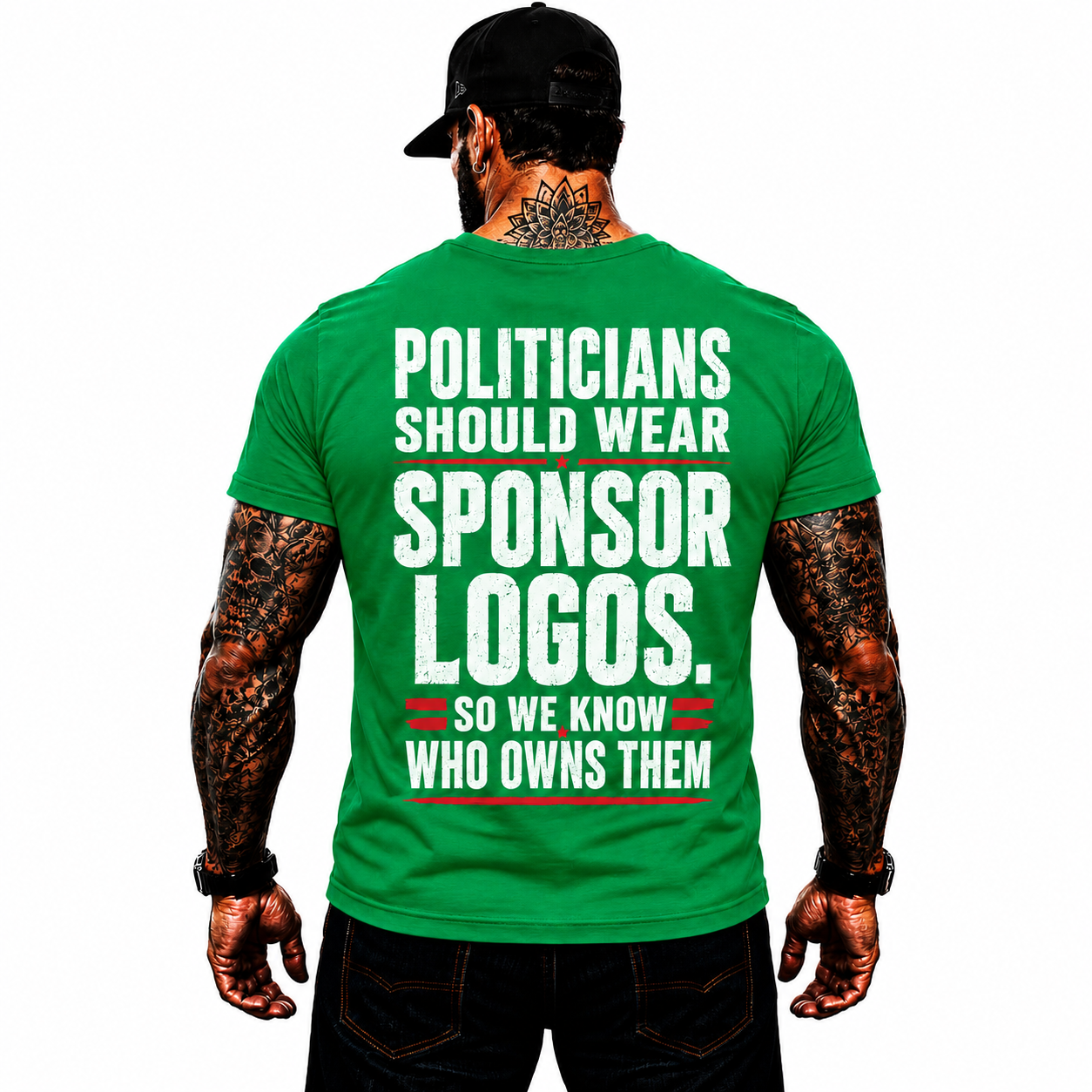 Politicians Should Wear Sponsor Logos Shirt Funny Political Graphic Tee Freedom Protest Gift For Adults