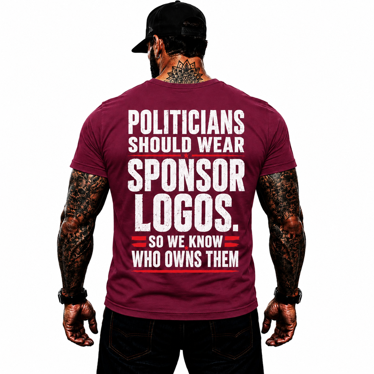 Politicians Should Wear Sponsor Logos Shirt Funny Political Graphic Tee Freedom Protest Gift For Adults