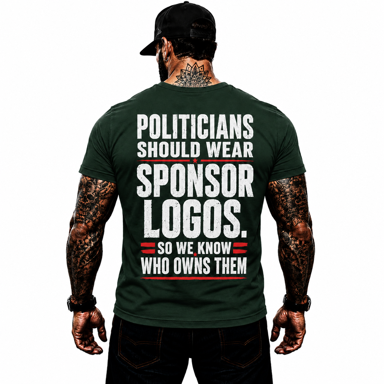 Politicians Should Wear Sponsor Logos Shirt Funny Political Graphic Tee Freedom Protest Gift For Adults