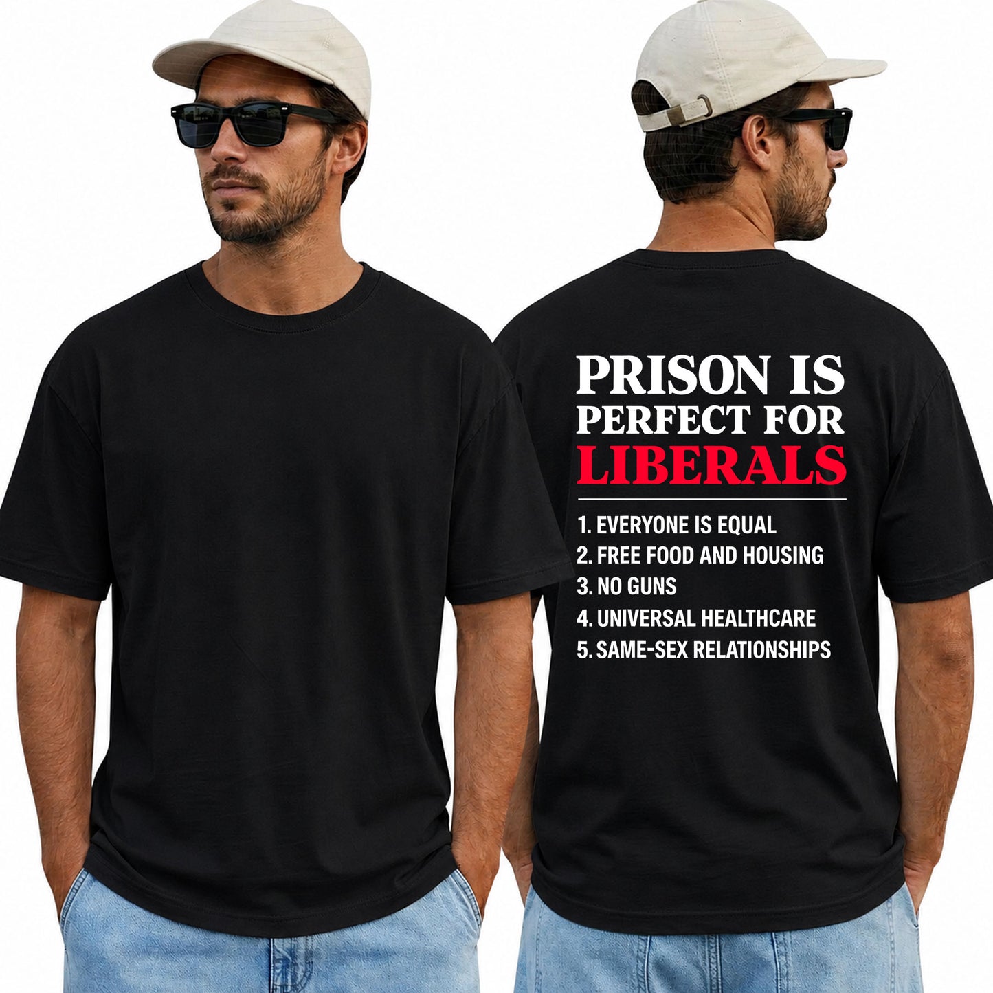 Prison Is Perfect For Liberals Shirt Funny Conservative Patriotic Graphic Tee Republican Gift For Adults
