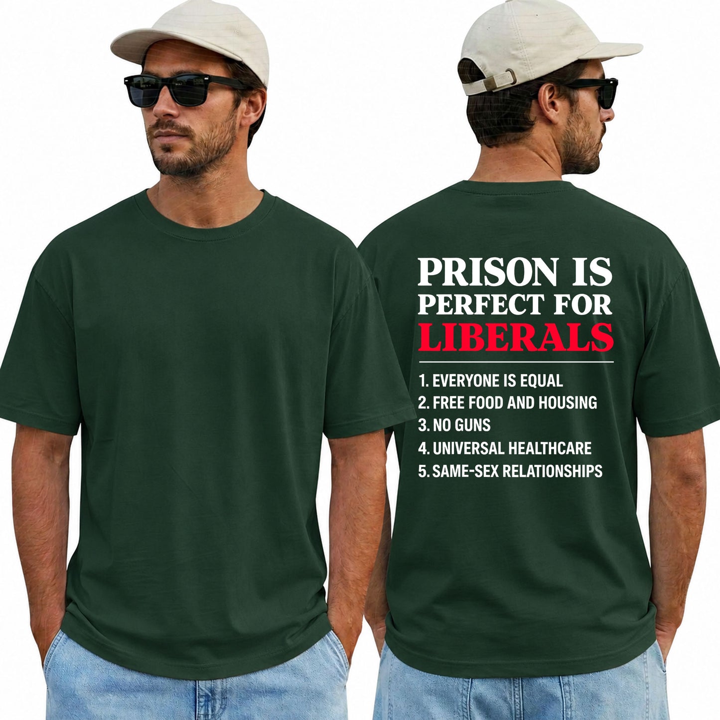Prison Is Perfect For Liberals Shirt Funny Conservative Patriotic Graphic Tee Republican Gift For Adults