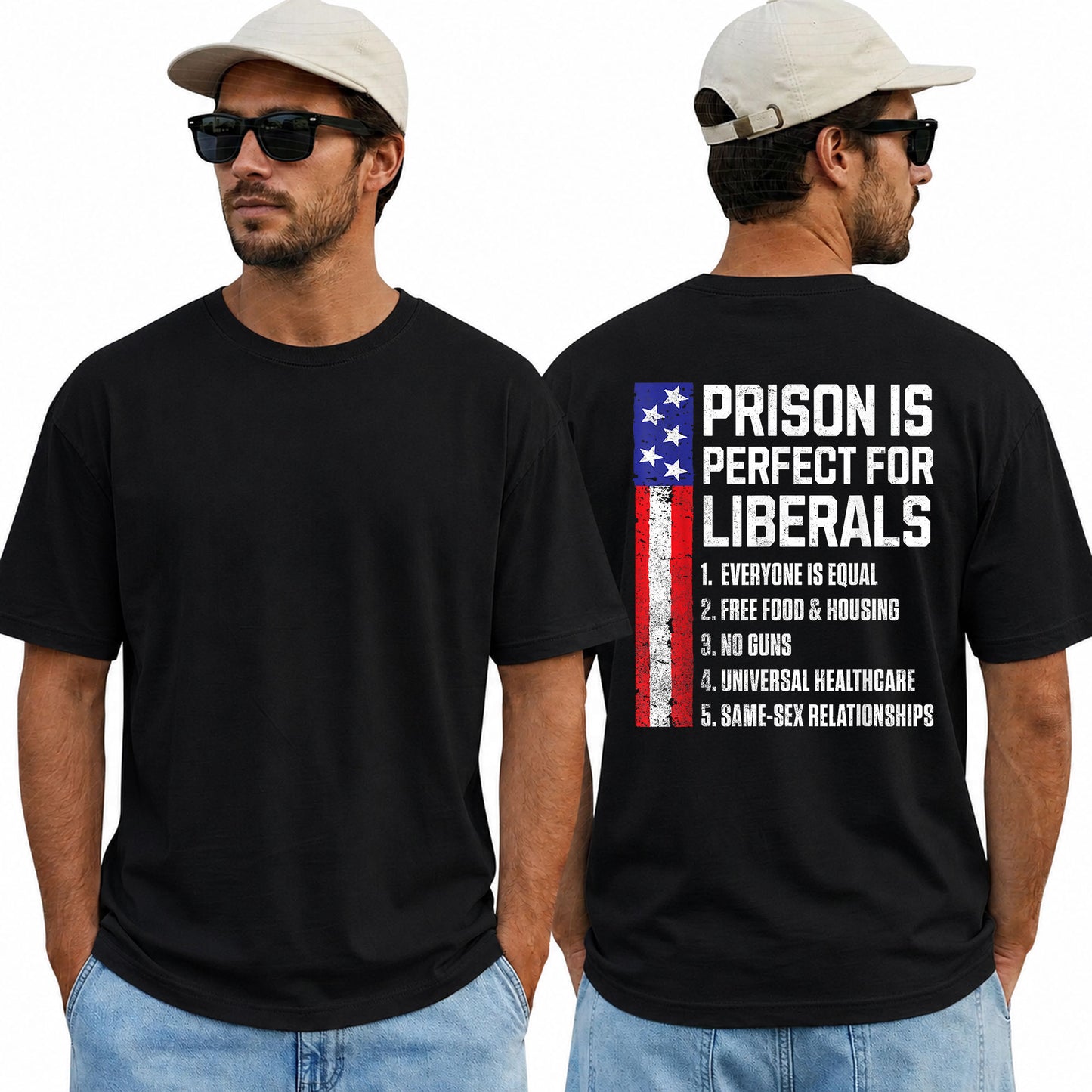 Prison Is Perfect For Liberals Shirt Funny Conservative Patriotic Graphic Tee Republican Political Gift For Adults