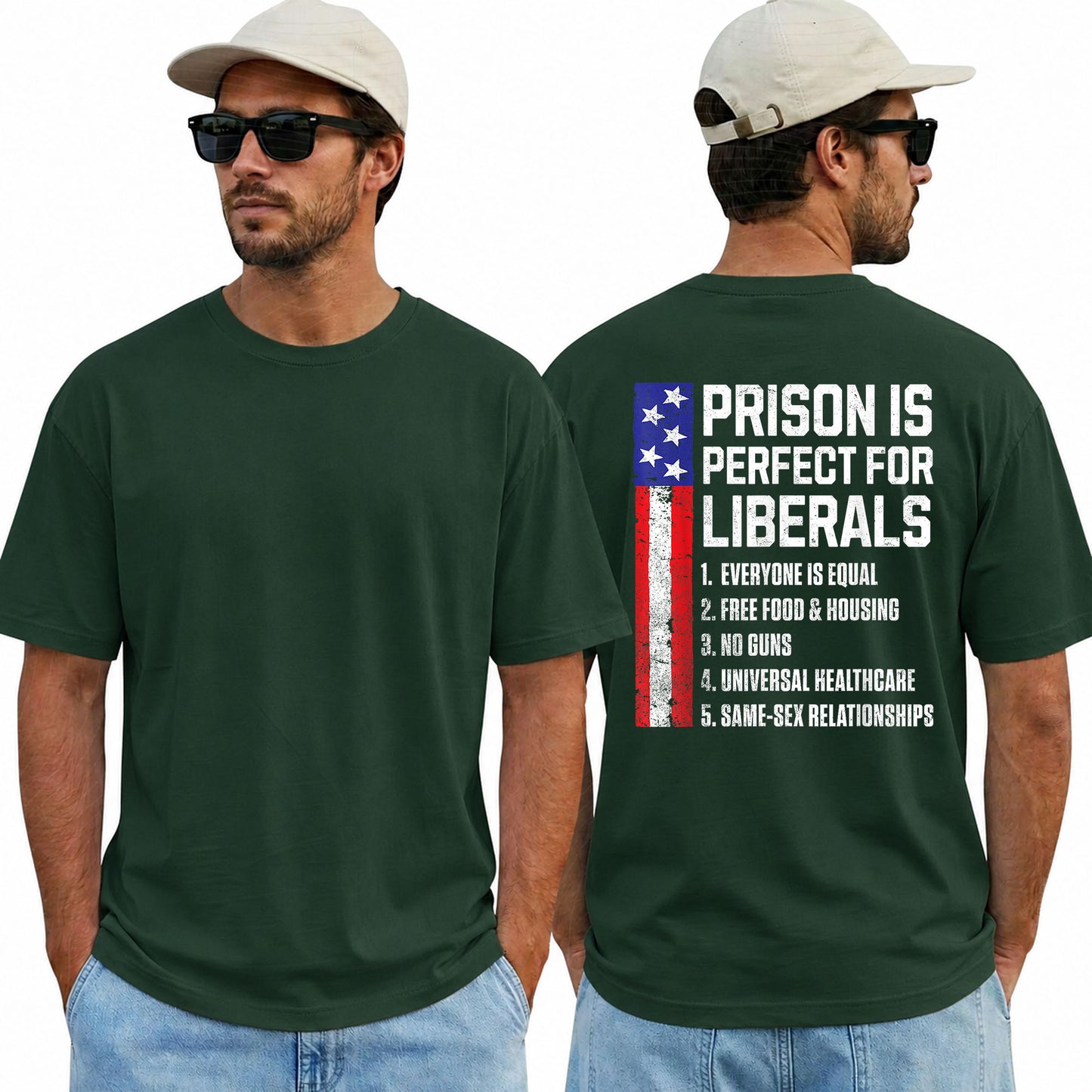 Prison Is Perfect For Liberals Shirt Funny Conservative Patriotic Graphic Tee Republican Political Gift For Adults
