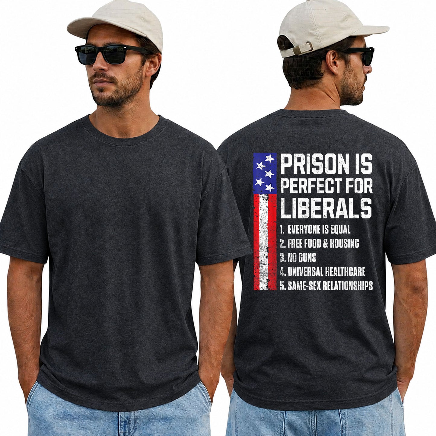 Prison Is Perfect For Liberals Shirt Funny Conservative Patriotic Graphic Tee Republican Political Gift For Adults