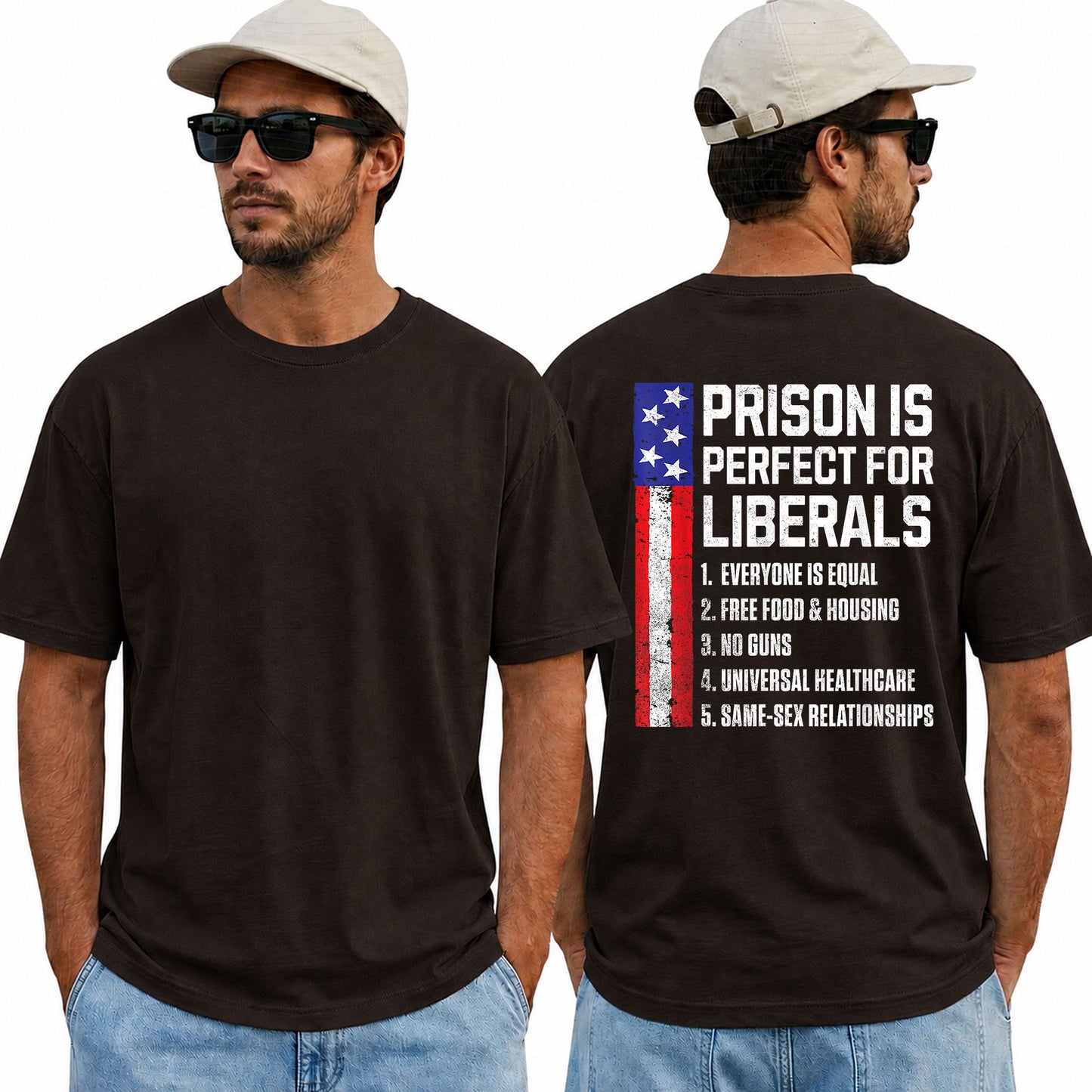 Prison Is Perfect For Liberals Shirt Funny Conservative Patriotic Graphic Tee Republican Political Gift For Adults