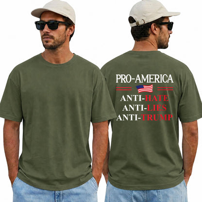 Pro America Anti Hate Anti Lies Anti Trump Shirt Funny Political Graphic Tee Resist Protest Gift For Adults