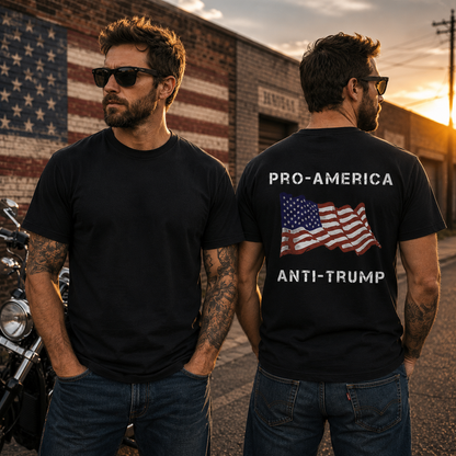 Pro America Anti Trump American Flag Shirt Funny Political Graphic Tee Resist Protest Gift For Adults