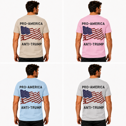 Pro America Anti Trump American Flag Shirt Funny Political Graphic Tee Resist Protest Gift For Adults