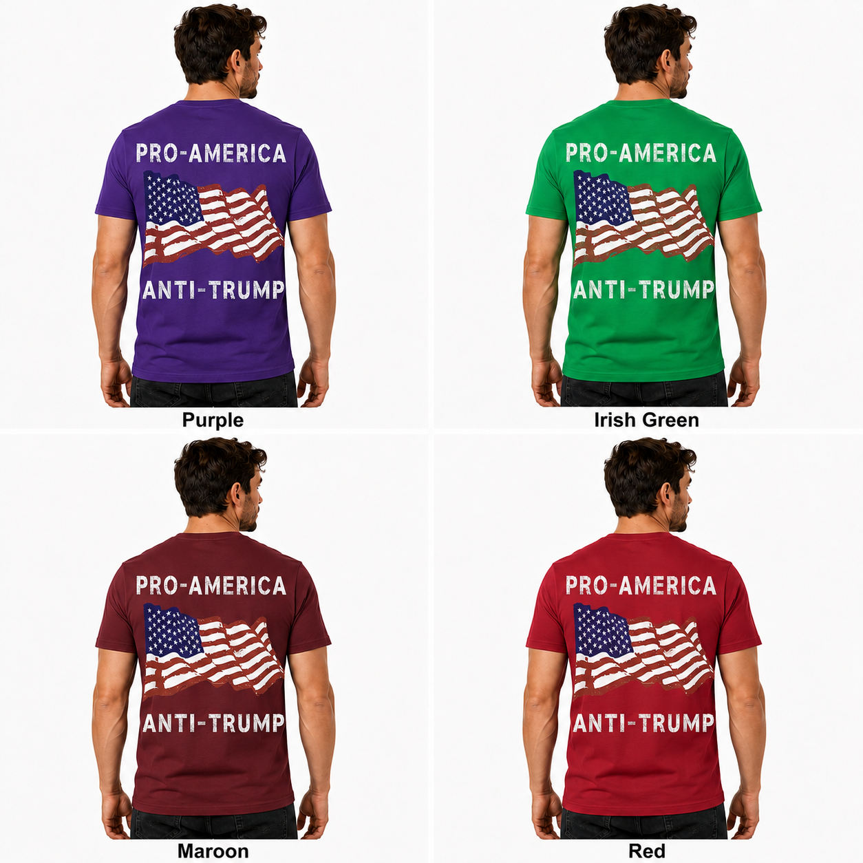 Pro America Anti Trump American Flag Shirt Funny Political Graphic Tee Resist Protest Gift For Adults