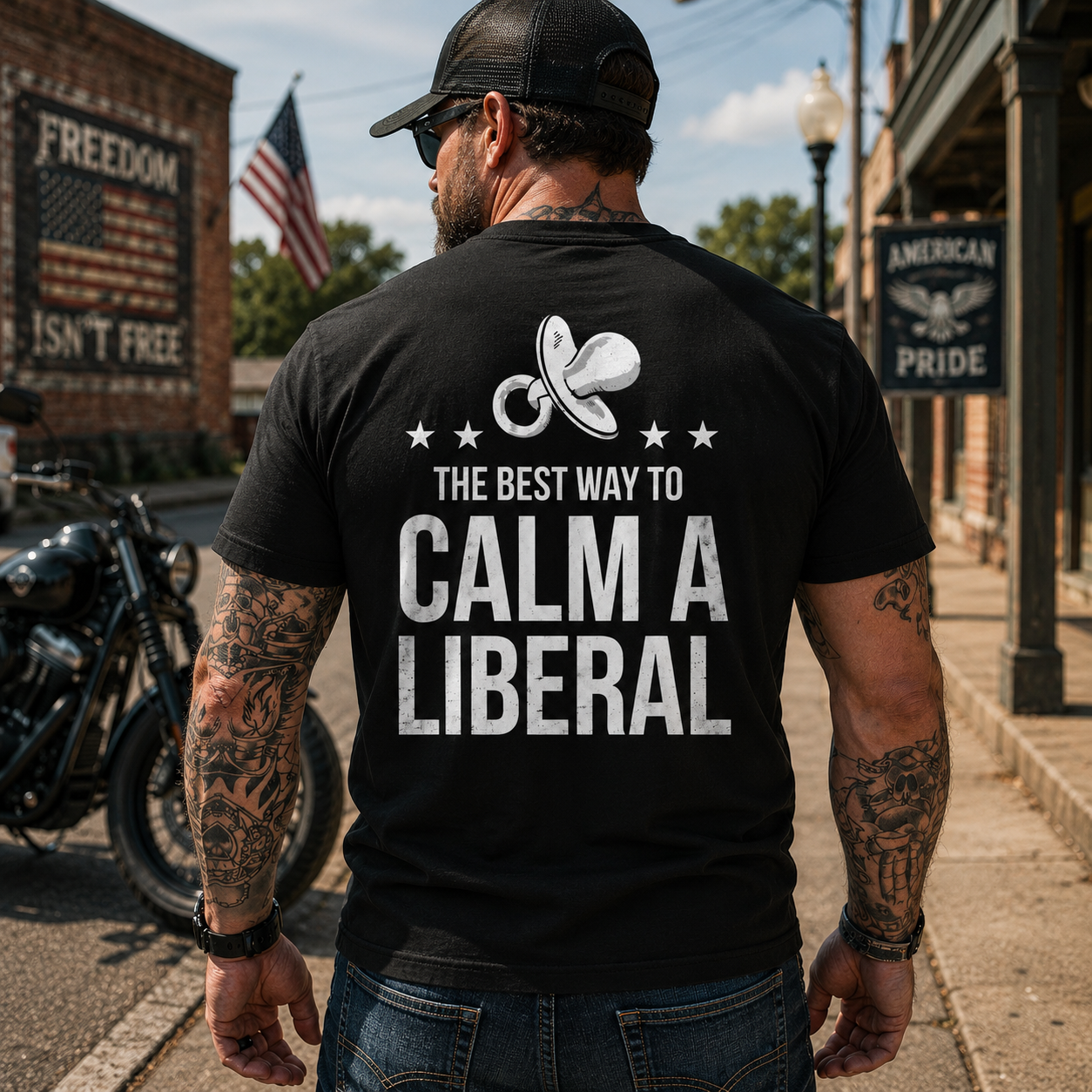 The Best Way To Calm A Liberal Shirt Funny Conservative Patriotic Graphic Tee Anti Woke Political Gift For Adults
