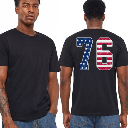 The Spirit Of 76 Shirt Patriotic American Flag Independence Day Graphic Tee 4th Of July Gift For Adults