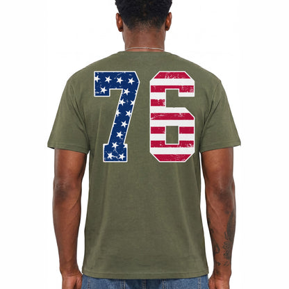 The Spirit Of 76 Shirt Patriotic American Flag Independence Day Graphic Tee 4th Of July Gift For Adults