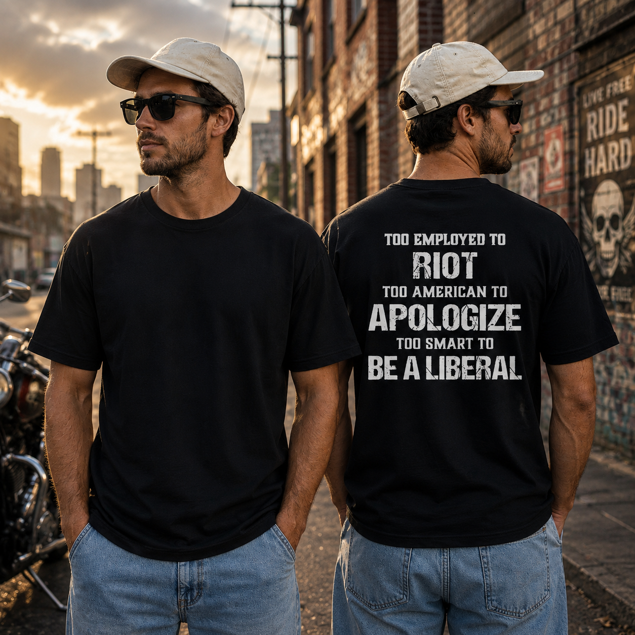 Too Employed Too American Shirt Funny Conservative Patriotic Graphic Tee Anti Woke Gift For Adults