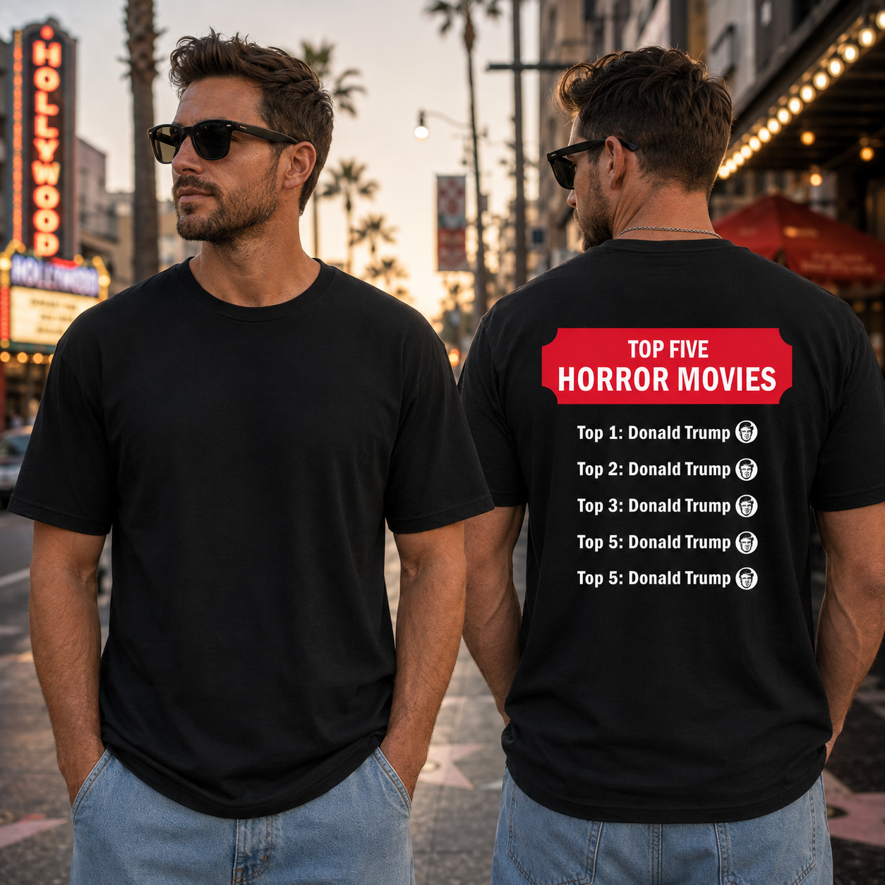 Top Five Horror Movies Shirt Funny Anti Trump Halloween Political Graphic Tee Costume Gift For Adults