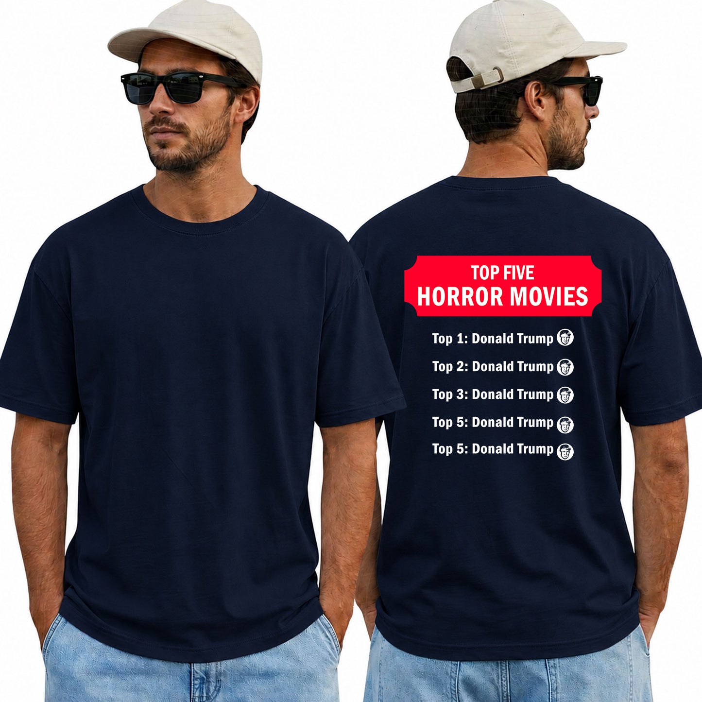 Top Five Horror Movies Shirt Funny Anti Trump Halloween Political Graphic Tee Costume Gift For Adults