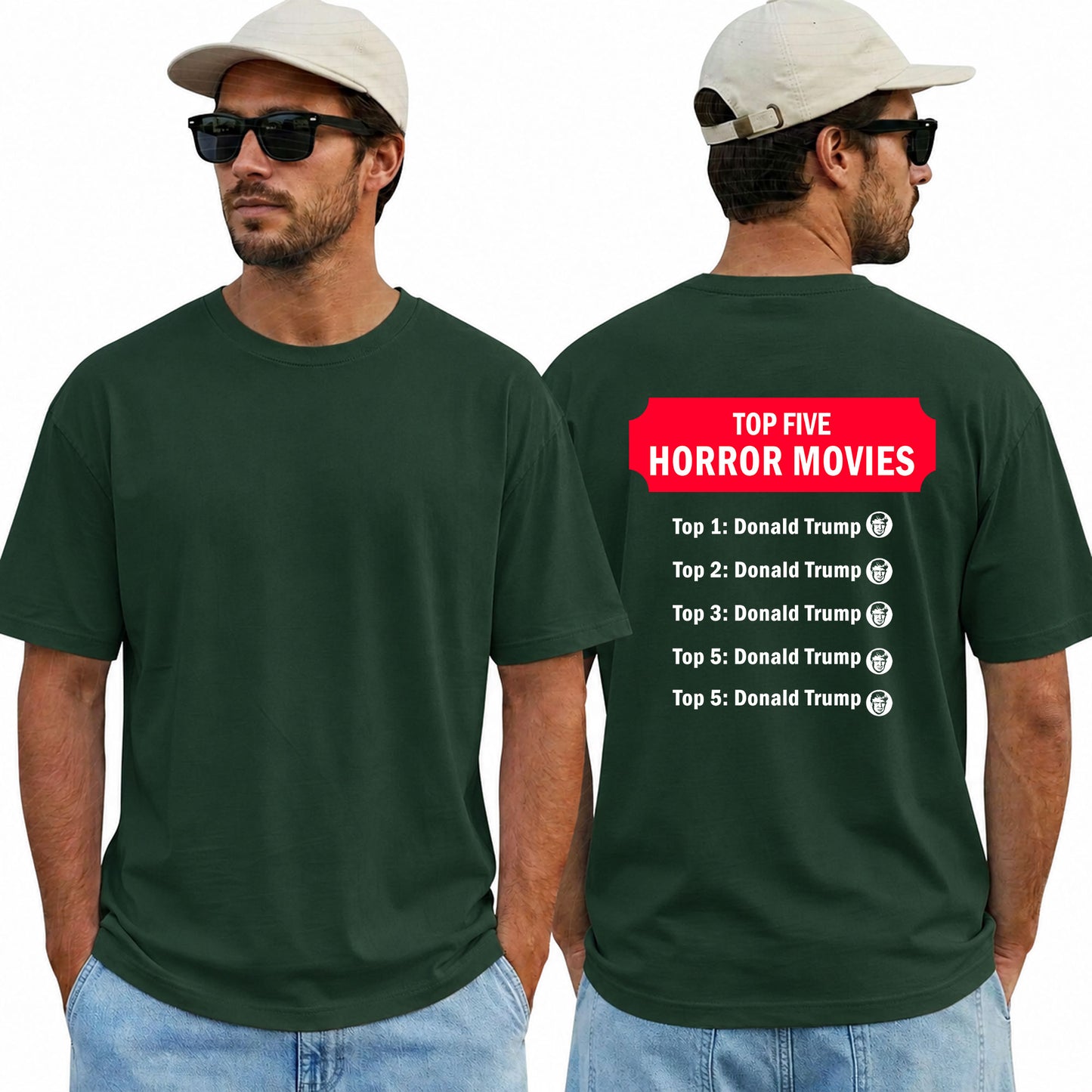 Top Five Horror Movies Shirt Funny Anti Trump Halloween Political Graphic Tee Costume Gift For Adults