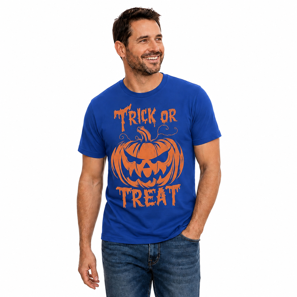 Trick Or Treat Pumpkin Halloween Shirt Funny Spooky Graphic Tee Fall Gift For Adults