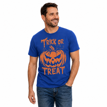 Trick Or Treat Pumpkin Halloween Shirt Funny Spooky Graphic Tee Fall Gift For Adults