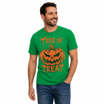Trick Or Treat Pumpkin Halloween Shirt Funny Spooky Graphic Tee Fall Gift For Adults