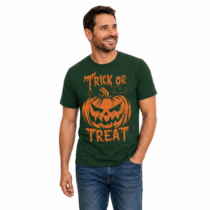 Trick Or Treat Pumpkin Halloween Shirt Funny Spooky Graphic Tee Fall Gift For Adults