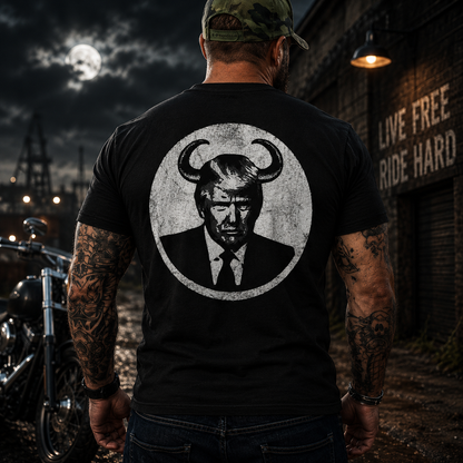 Trump Devil Horns Shirt Funny Anti Trump Political Graphic Tee Liberal Gift For Adults