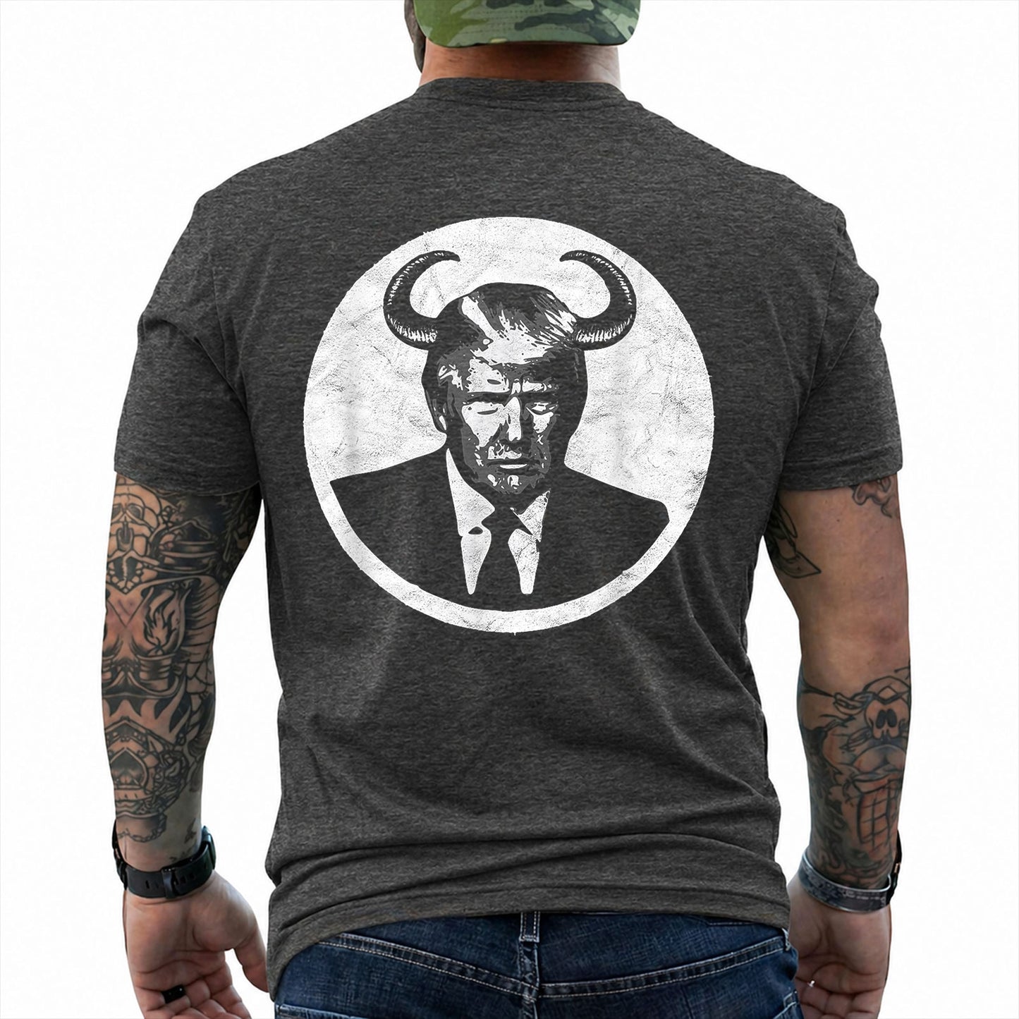 Trump Devil Horns Shirt Funny Anti Trump Political Graphic Tee Liberal Gift For Adults