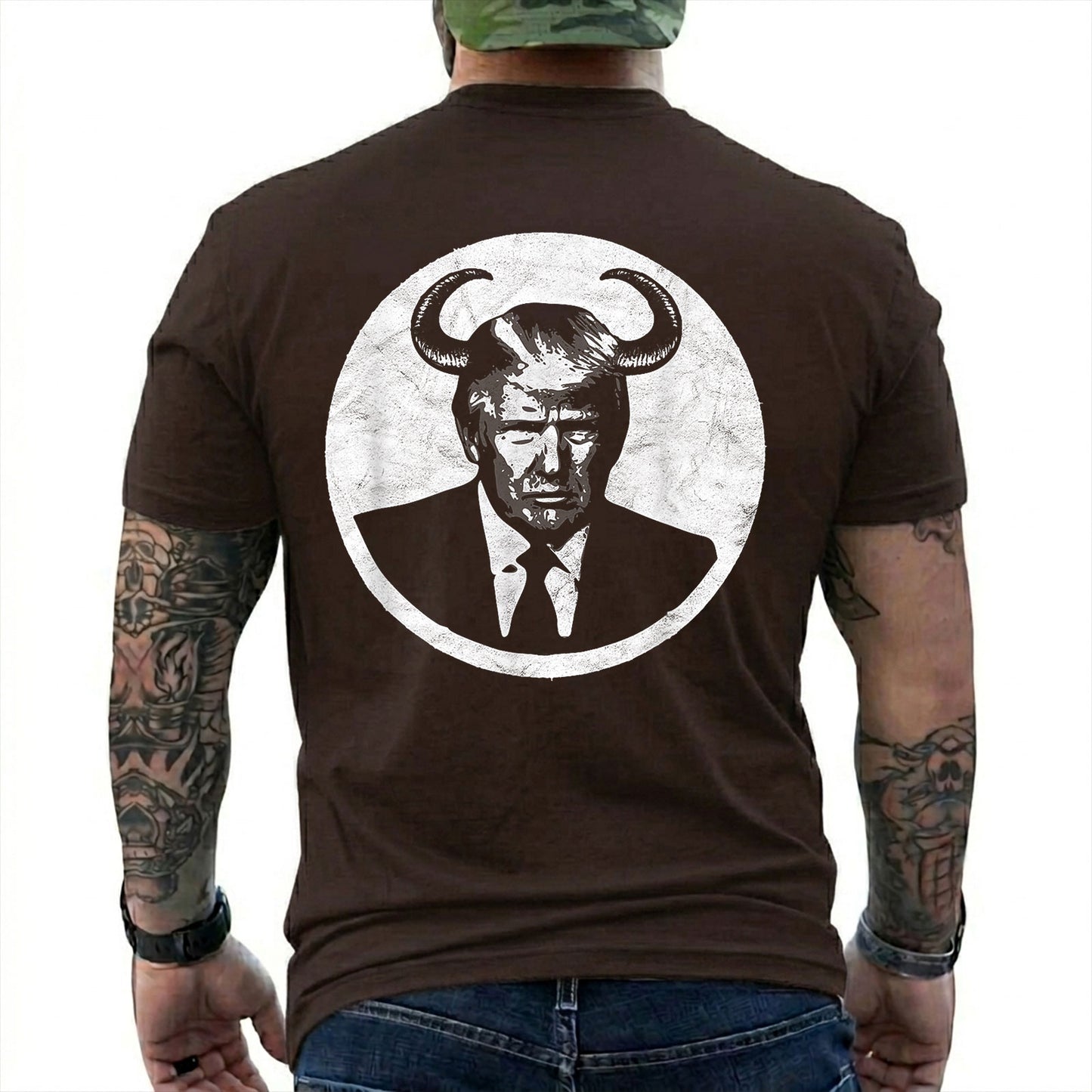 Trump Devil Horns Shirt Funny Anti Trump Political Graphic Tee Liberal Gift For Adults