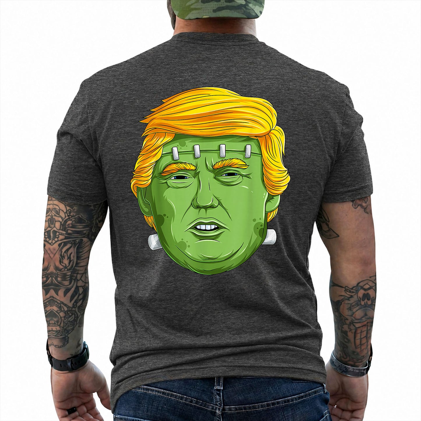 Trump Frankenstein Halloween Shirt Funny Anti Trump Halloween Political Graphic Tee Costume Gift For Adults