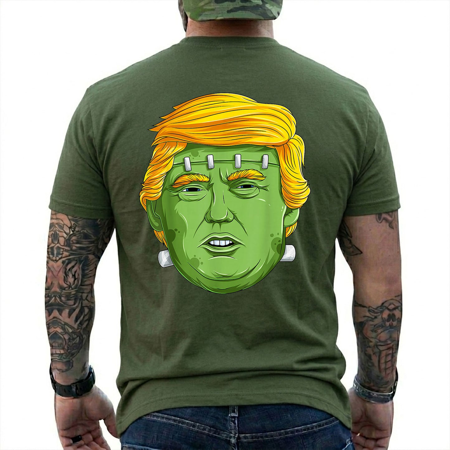 Trump Frankenstein Halloween Shirt Funny Anti Trump Halloween Political Graphic Tee Costume Gift For Adults