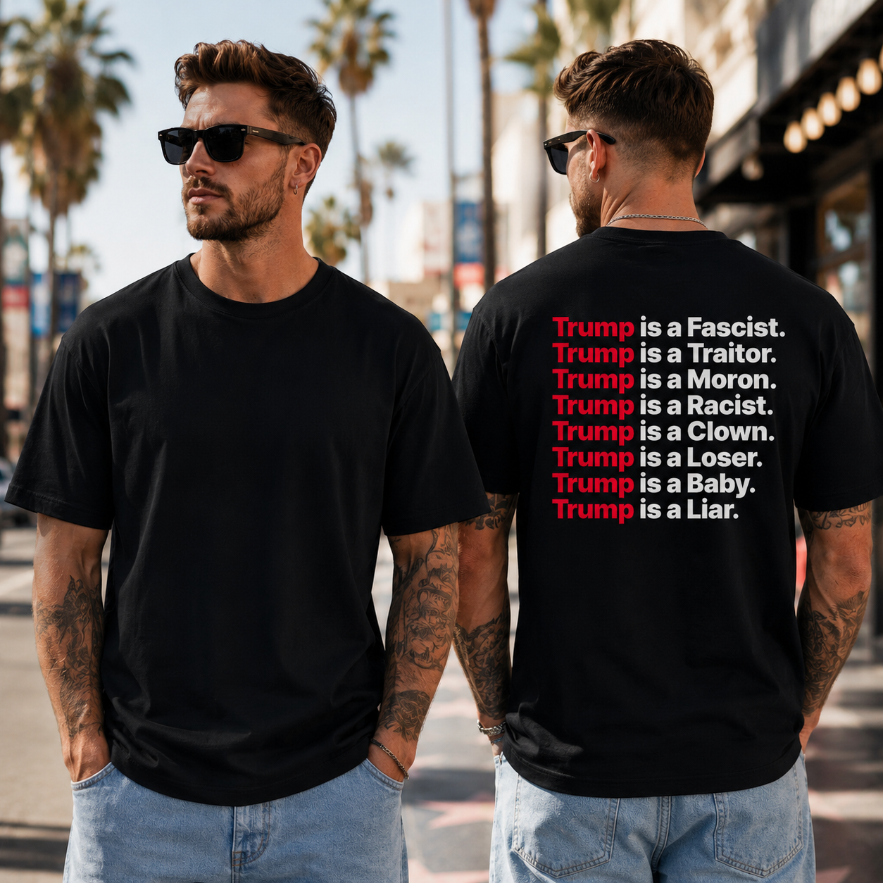 Trump Is A Fascist Shirt Funny Anti Trump Political Graphic Tee Liberal Gift For Adults