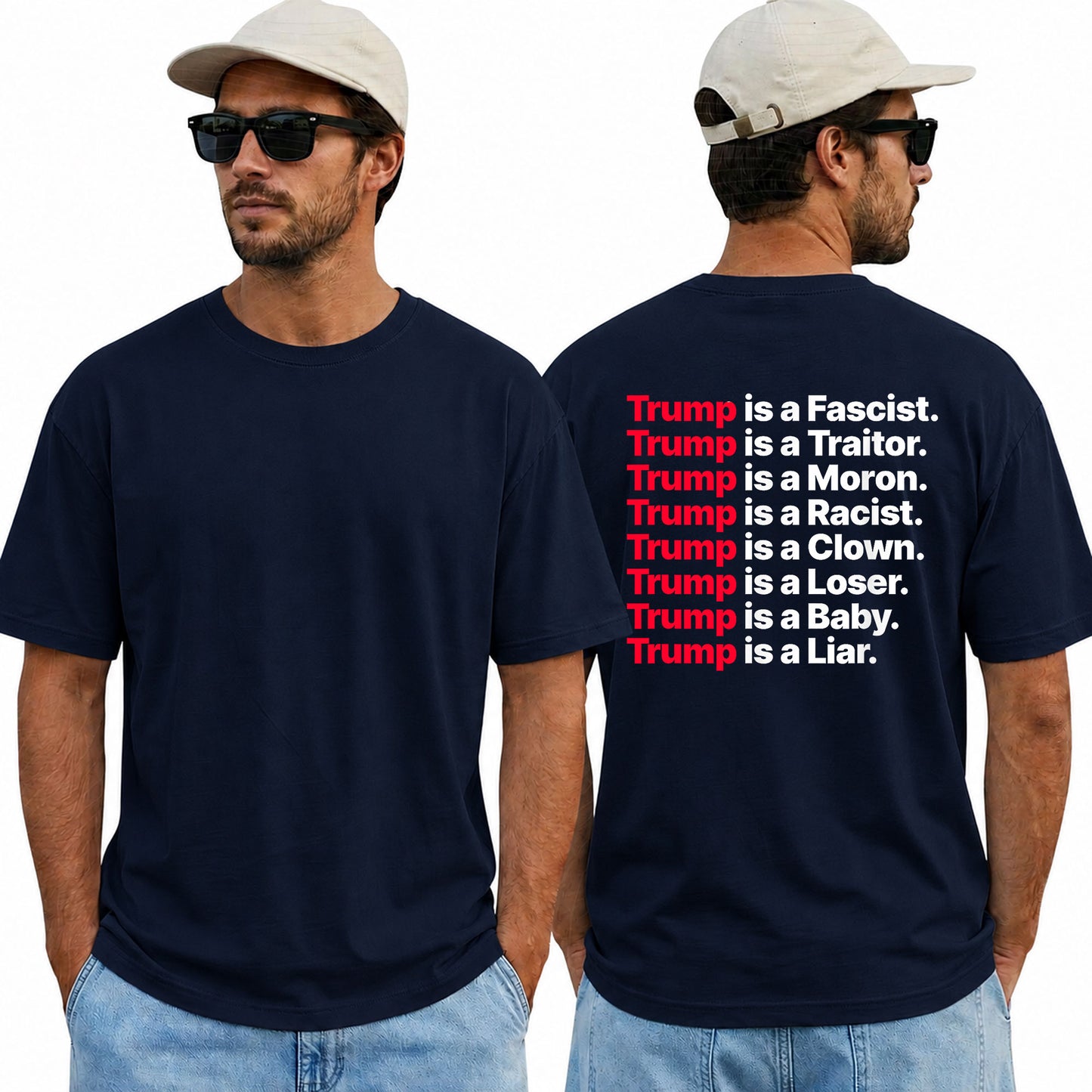 Trump Is A Fascist Shirt Funny Anti Trump Political Graphic Tee Liberal Gift For Adults