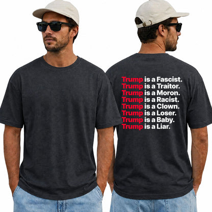 Trump Is A Fascist Shirt Funny Anti Trump Political Graphic Tee Liberal Gift For Adults