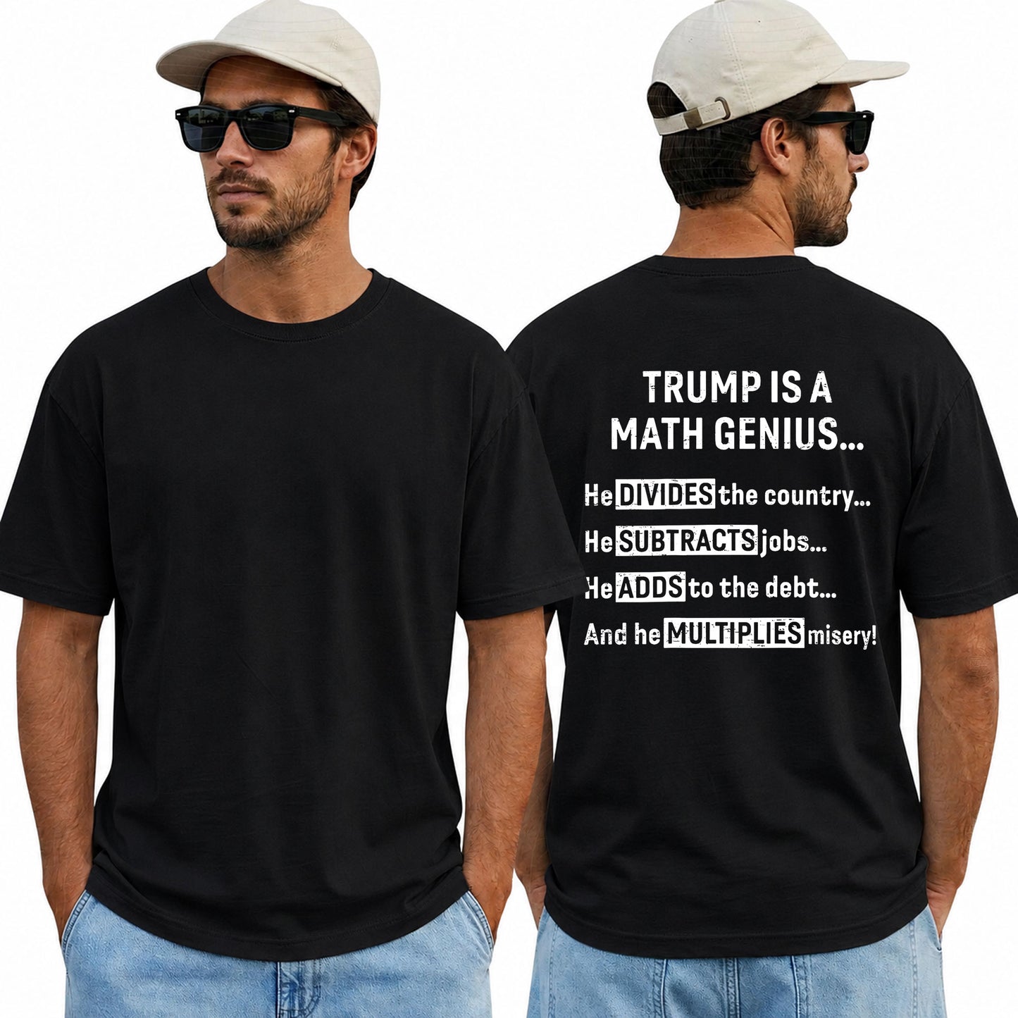 Trump Is A Math Genius Shirt Funny Anti Trump Political Graphic Tee Liberal Gift For Adults