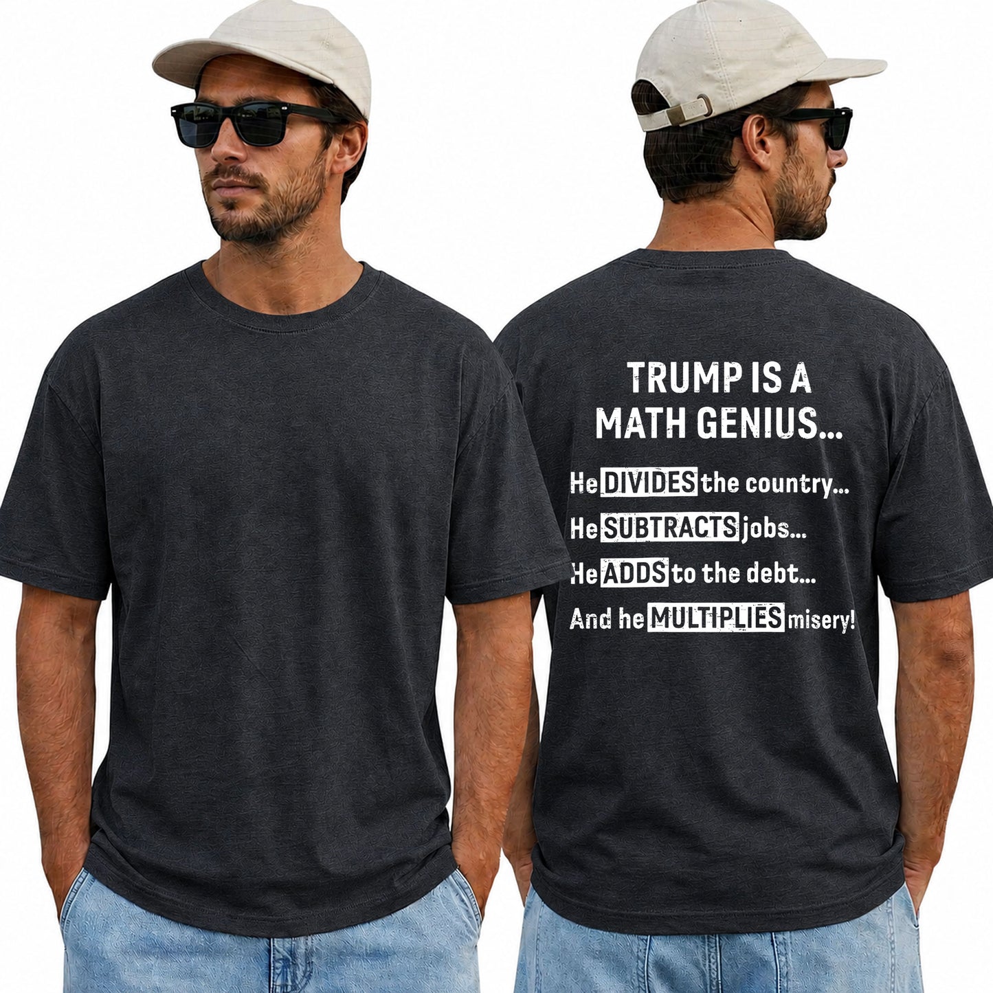 Trump Is A Math Genius Shirt Funny Anti Trump Political Graphic Tee Liberal Gift For Adults