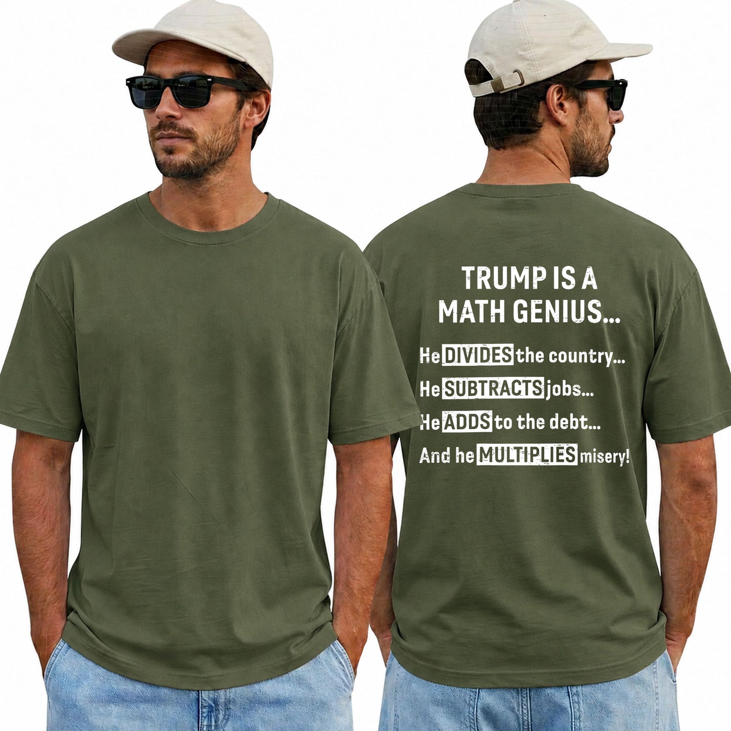 Trump Is A Math Genius Shirt Funny Anti Trump Political Graphic Tee Liberal Gift For Adults
