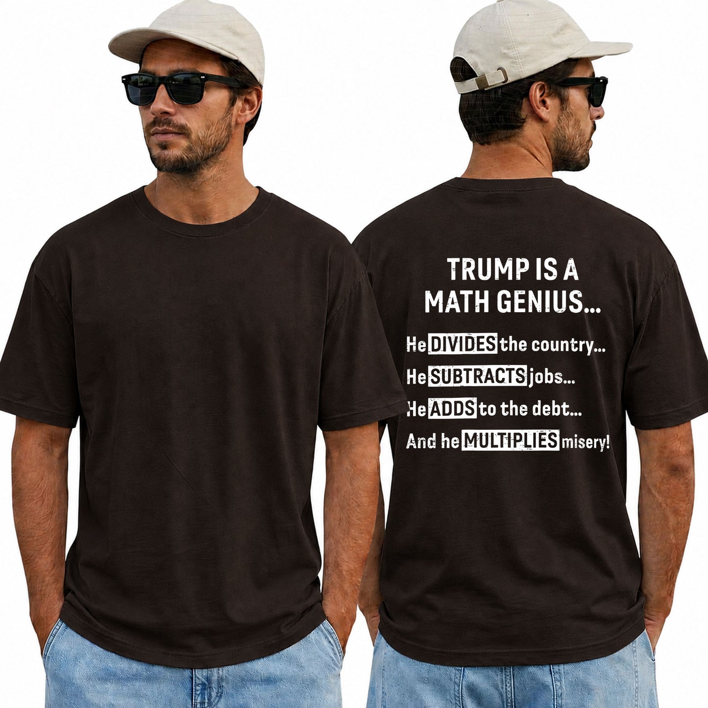 Trump Is A Math Genius Shirt Funny Anti Trump Political Graphic Tee Liberal Gift For Adults