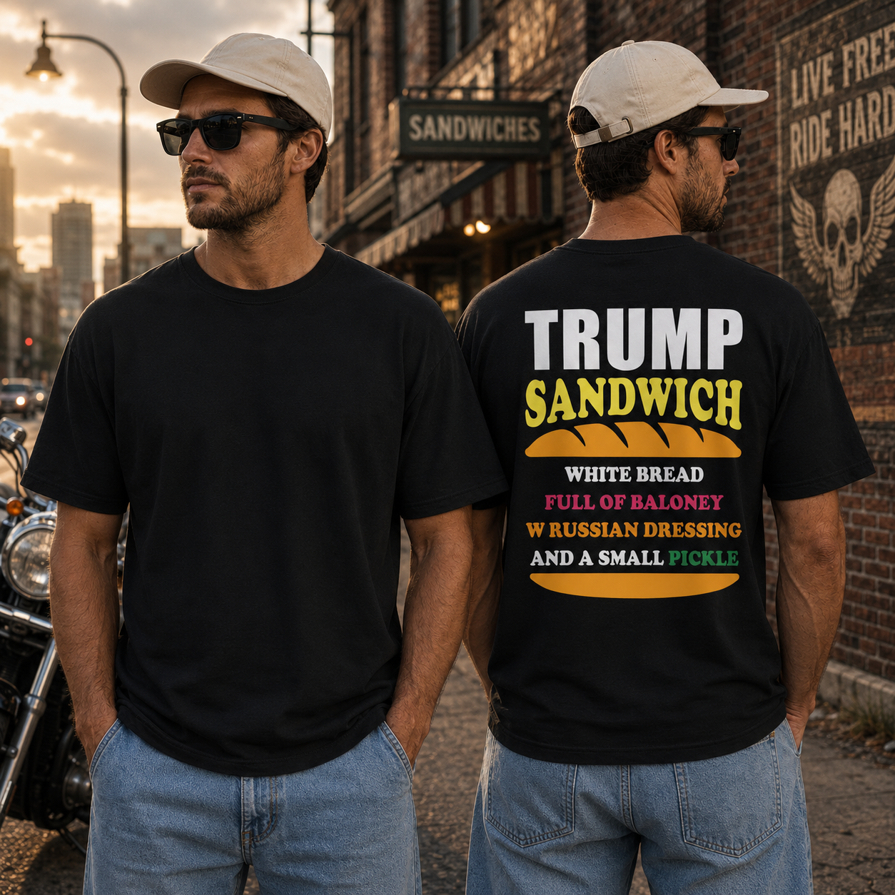Trump Sandwich Shirt Funny Anti Trump Political Graphic Tee Liberal Gift For Adults
