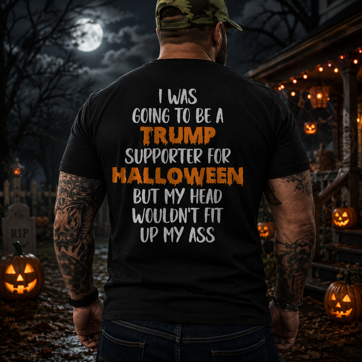 Trump Supporter Halloween Shirt Funny Anti Trump Political Graphic Tee Costume Gift For Adults