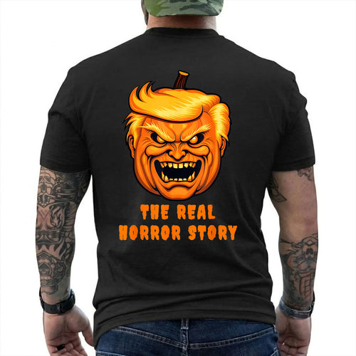Trump The Real Horror Story Shirt Funny Anti Trump Halloween Political Graphic Tee Costume Gift For Adults