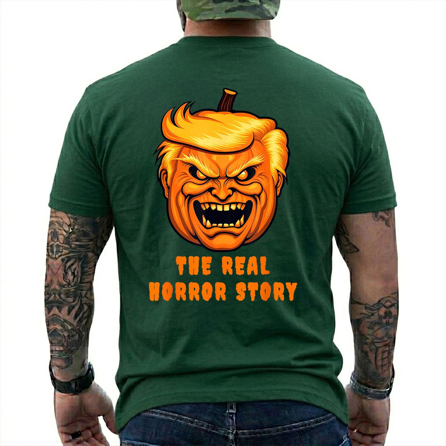 Trump The Real Horror Story Shirt Funny Anti Trump Halloween Political Graphic Tee Costume Gift For Adults