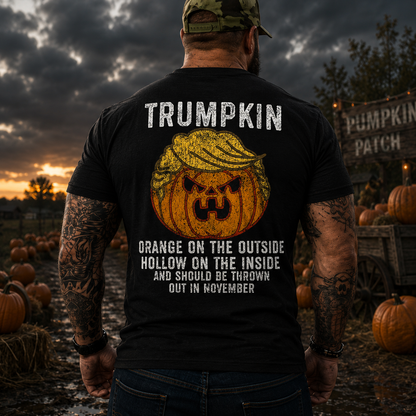 Trumpkin Halloween Shirt Funny Anti Trump Political Graphic Tee Pumpkin Gift For Adults